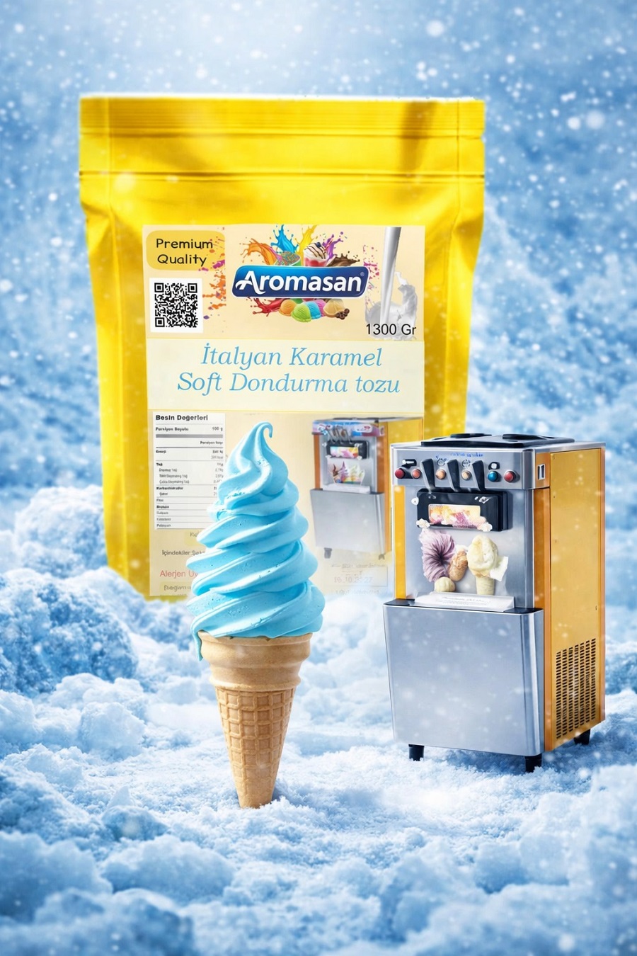 İtalyan Karamel Aromalı Soft Dondurma Tozu 1300 gr– Mavi Renkli ürün görseli