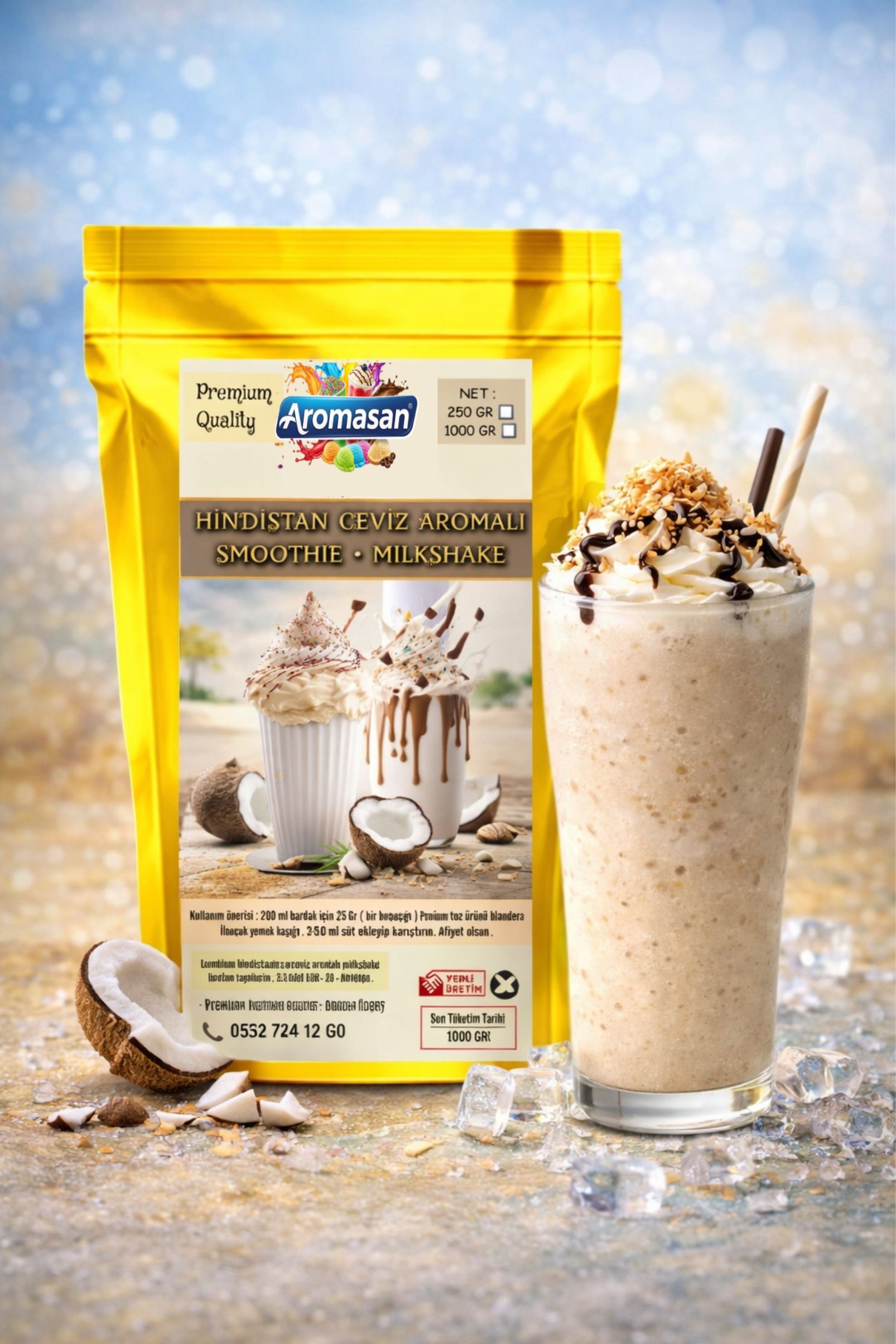 Hindistan Cevizli Milkshake Tozu 1 Kg – Yoğun Kıvamlı Tropikal Lezzet ürün görseli