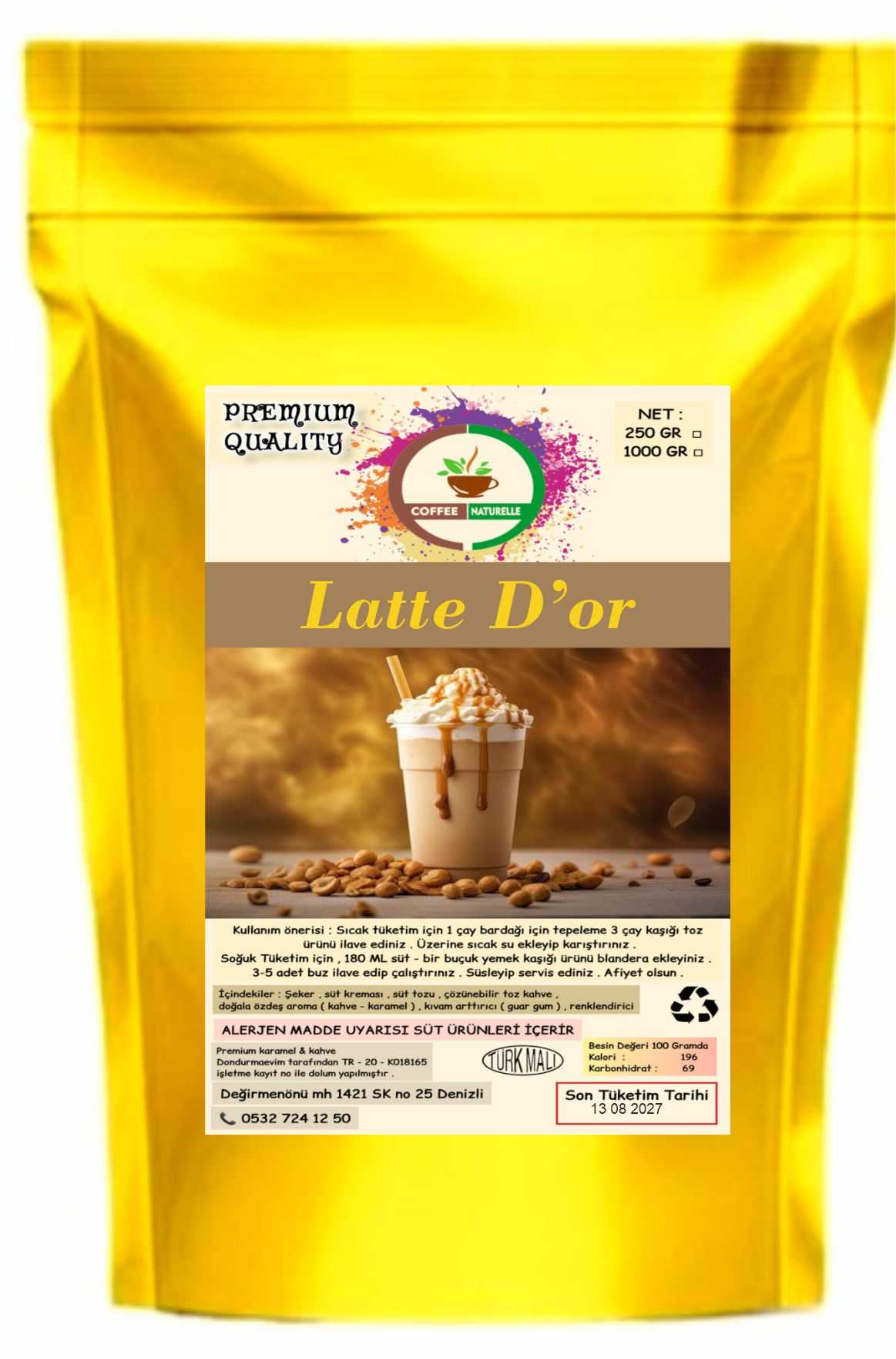 Latte D’or – Karamelin Altın Dokunuşu profostonel Milkshake 1 kg ürün görseli