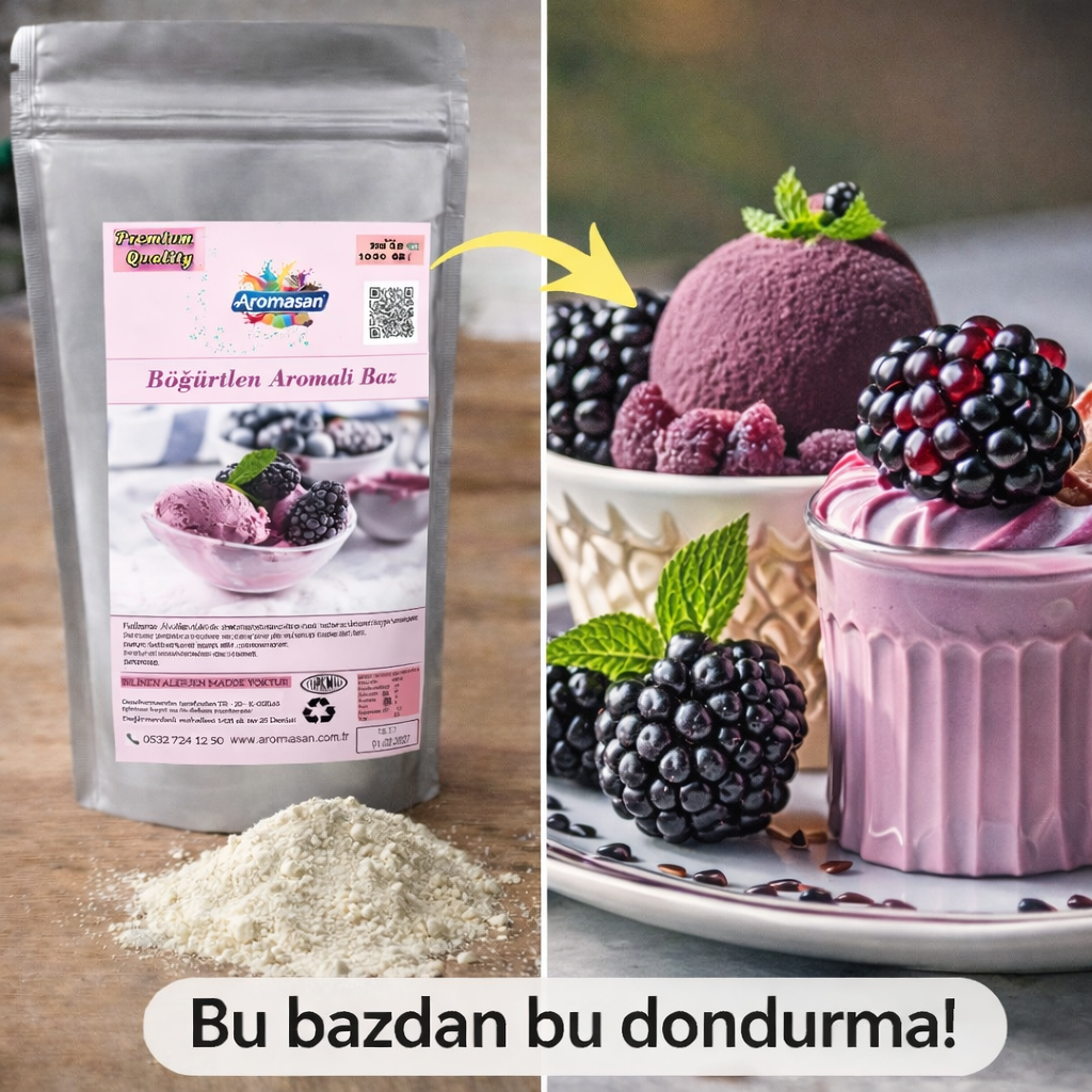 Böğürtlen Aromalı Dondurma ve Sorbe Bazı (250 gr) ürün görseli