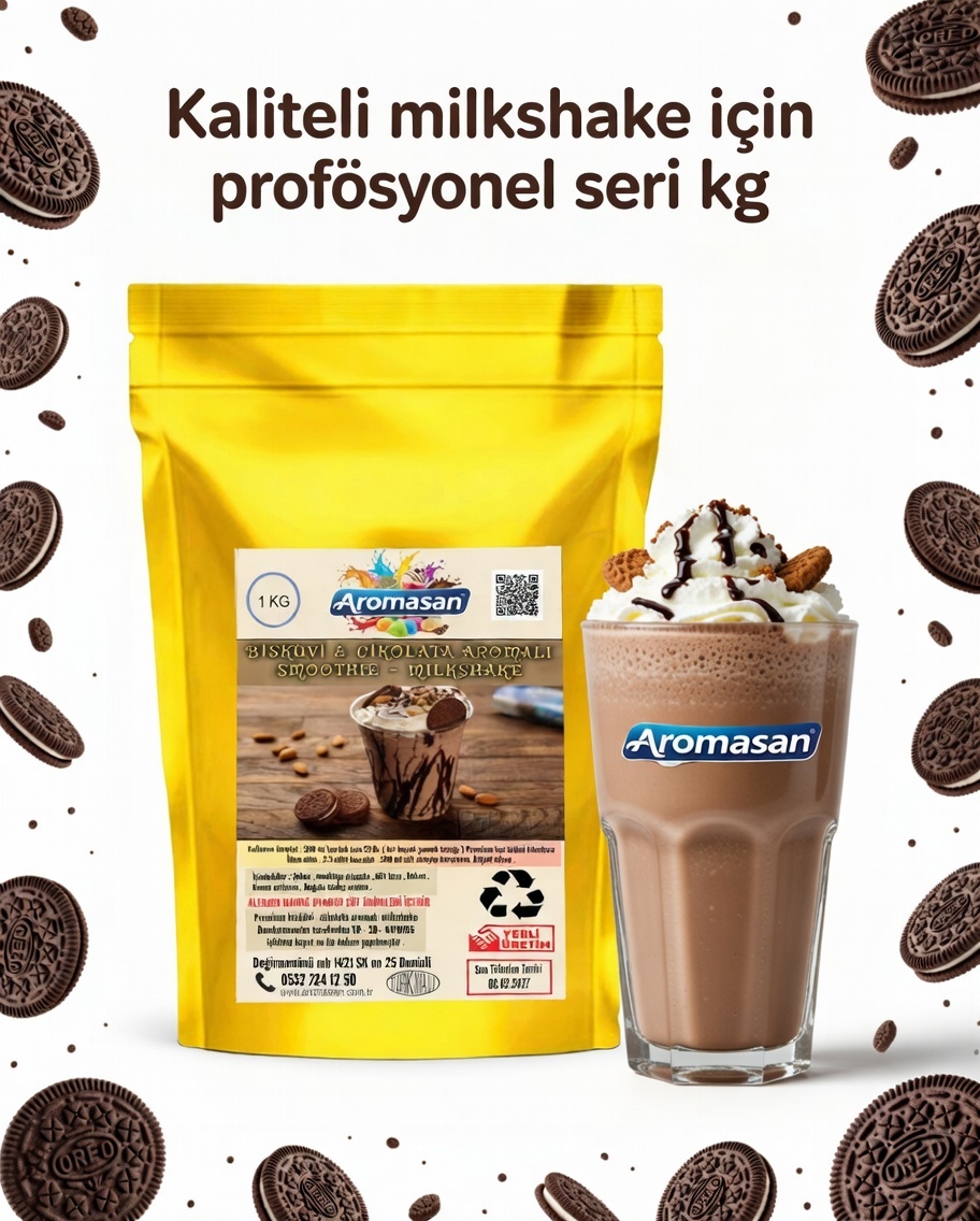 Bisküvi Çikolata aromalı Milkshake Tozu 1 kg ürün görseli