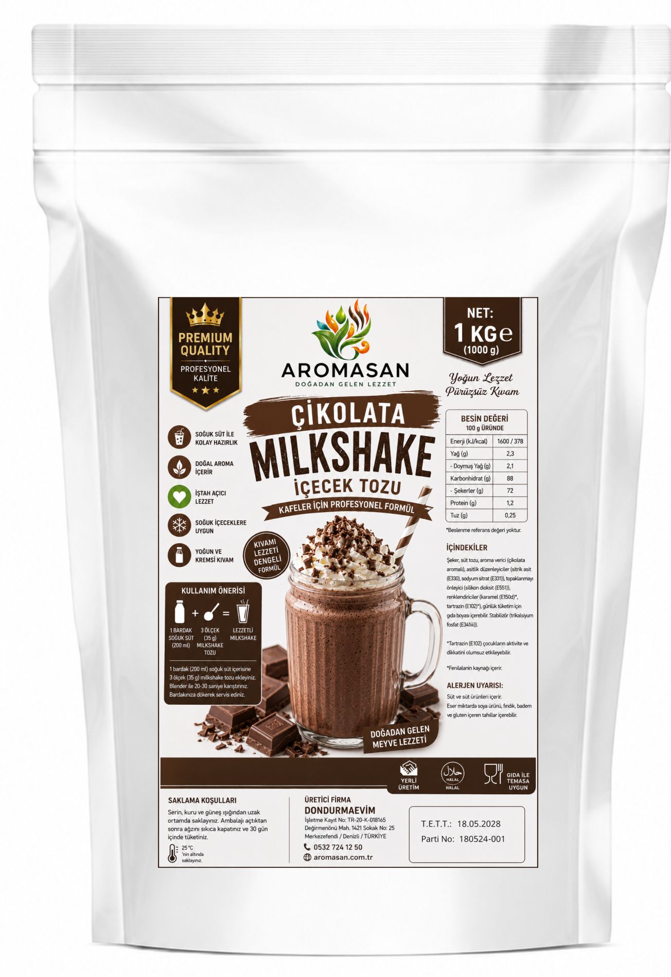 Çikolatalı Milkshake - Smootie 1 Kg ürün görseli