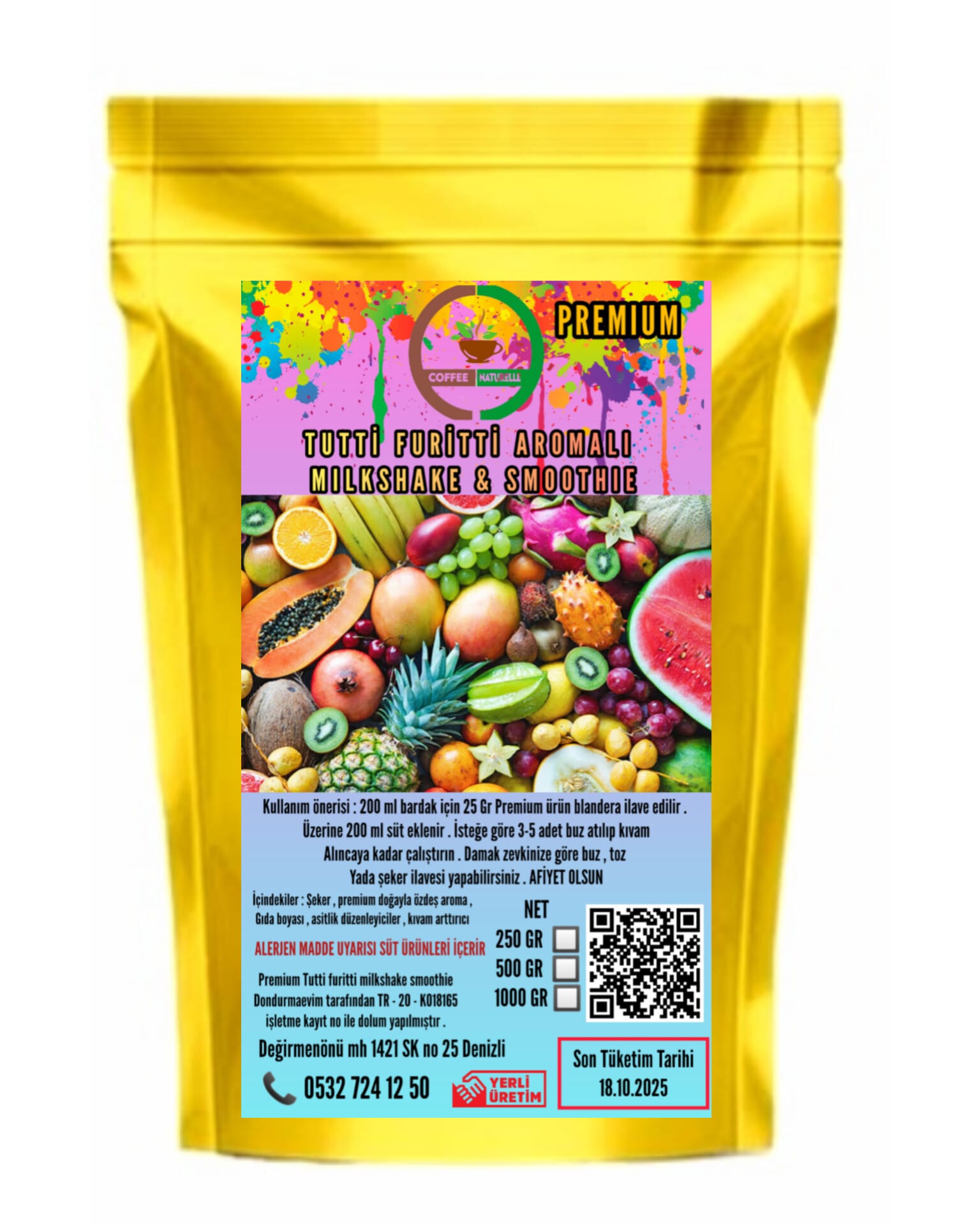 Tutti Frutti Milkshake Tozu 1 KG ürün görseli