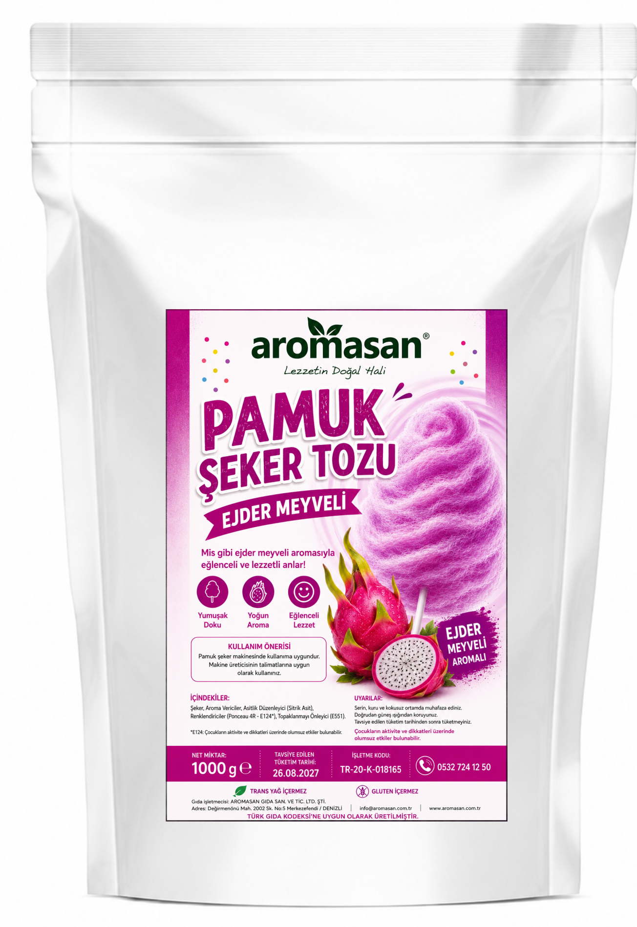 Ejder Meyveli Pamuk Şeker Tozu 1 Kg ürün görseli
