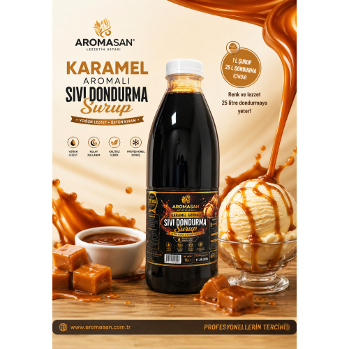Karamel Aromalı Dondurma ve Pastacılık Şurubu 1 lt ürün görseli