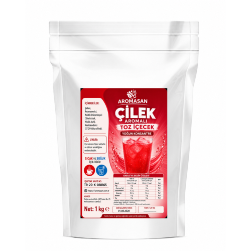 Aromasan Çilek Aromalı İçecek Tozu (Oralet) 1 kg ürün görseli