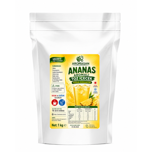 Getränkepulver mit Ananasgeschmack 1 kg ürün görseli