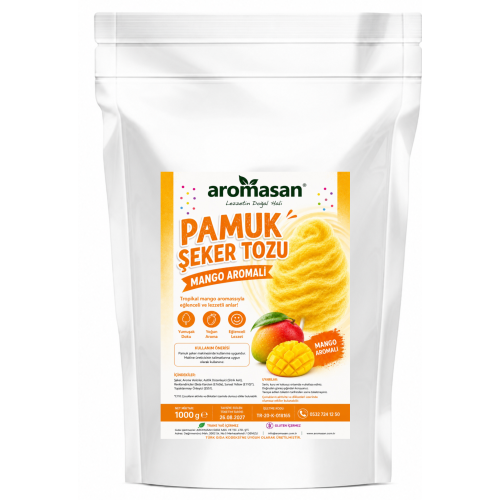 Mango Aromalı Pamuk Şeker Toz 1 kg ürün görseli